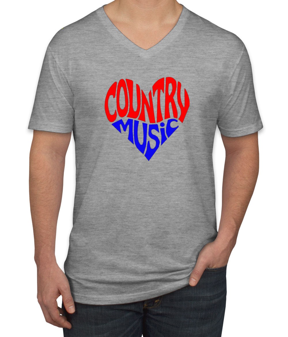 Country Music Heart Men's V Neck T-shirt