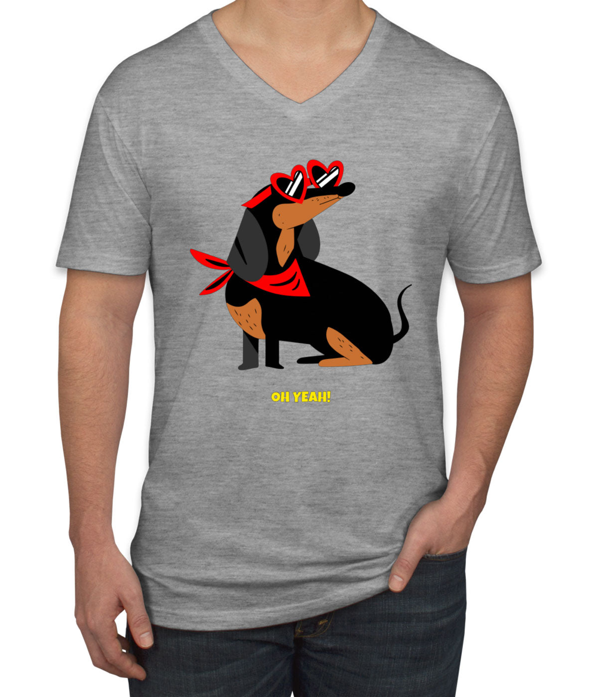 Dachshund Dog Men's V Neck T-shirt