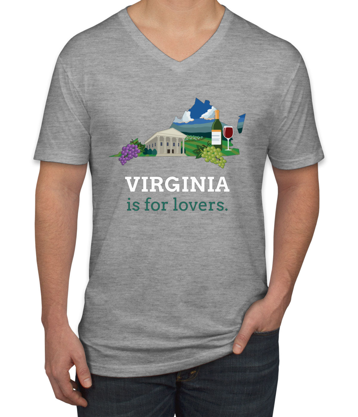 Virginia Is For Lovers Men's V Neck T-shirt