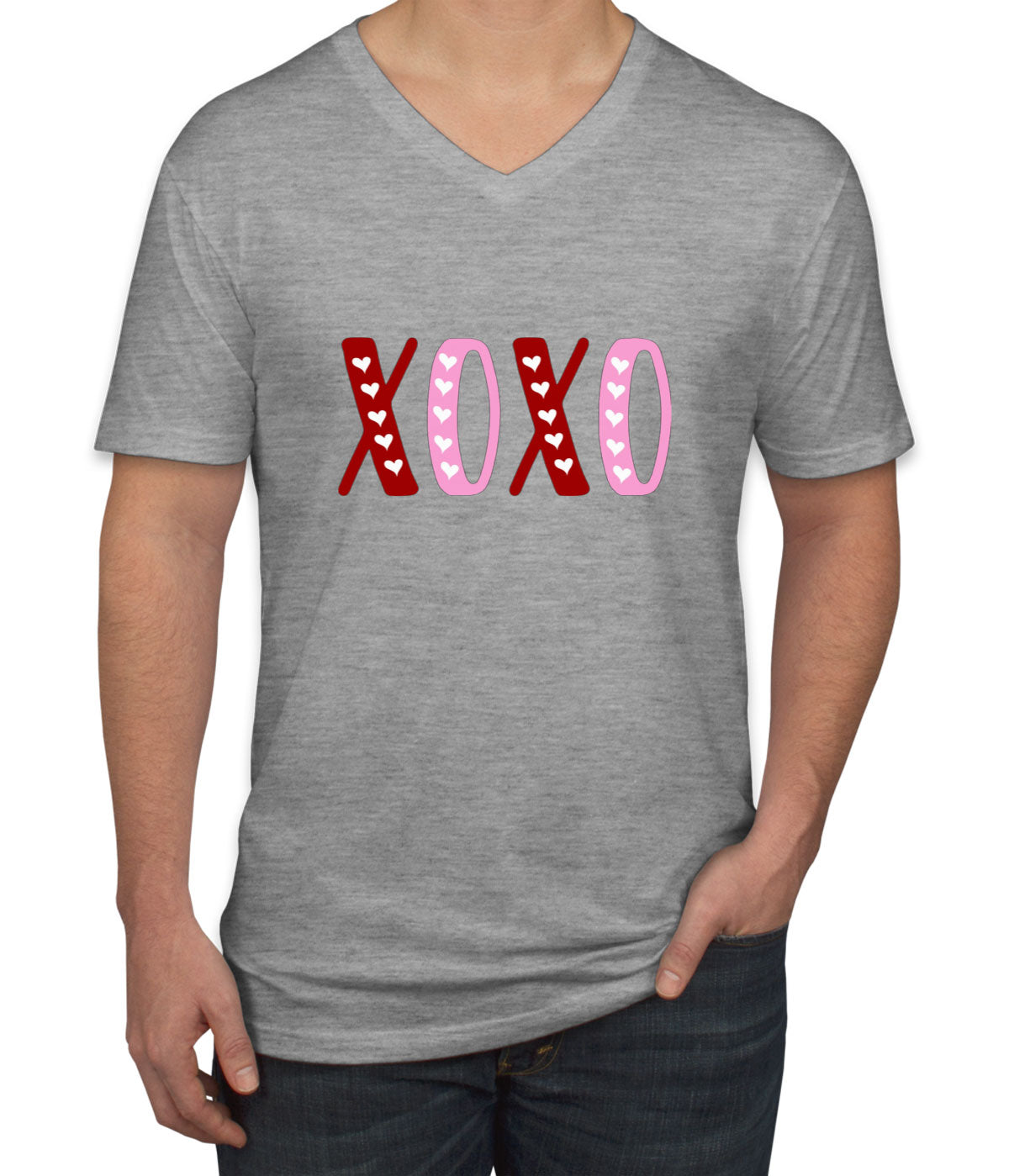 XOXO Love Valentine's Day Men's V Neck T-shirt