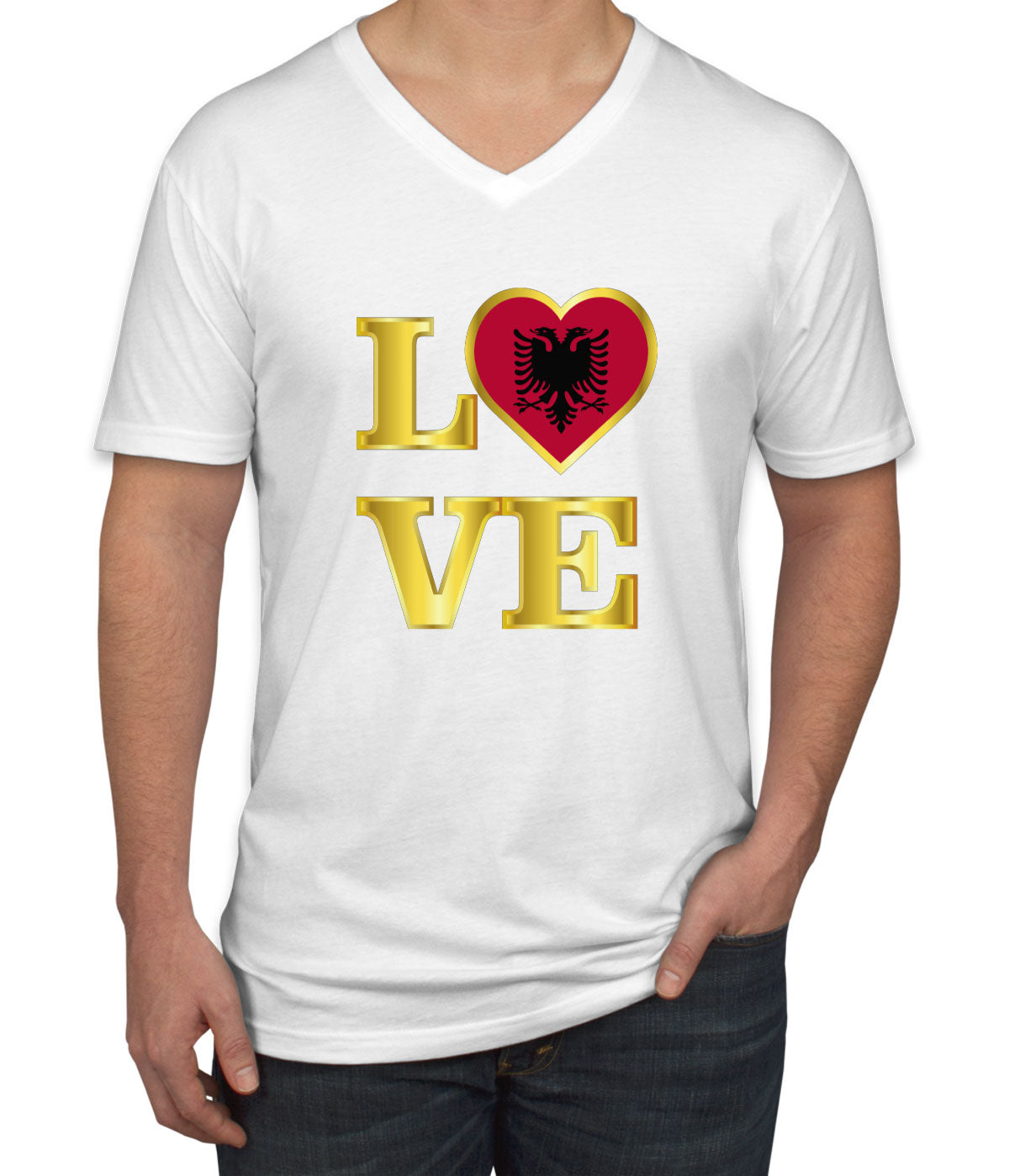 Albania Love Men's V Neck T-shirt