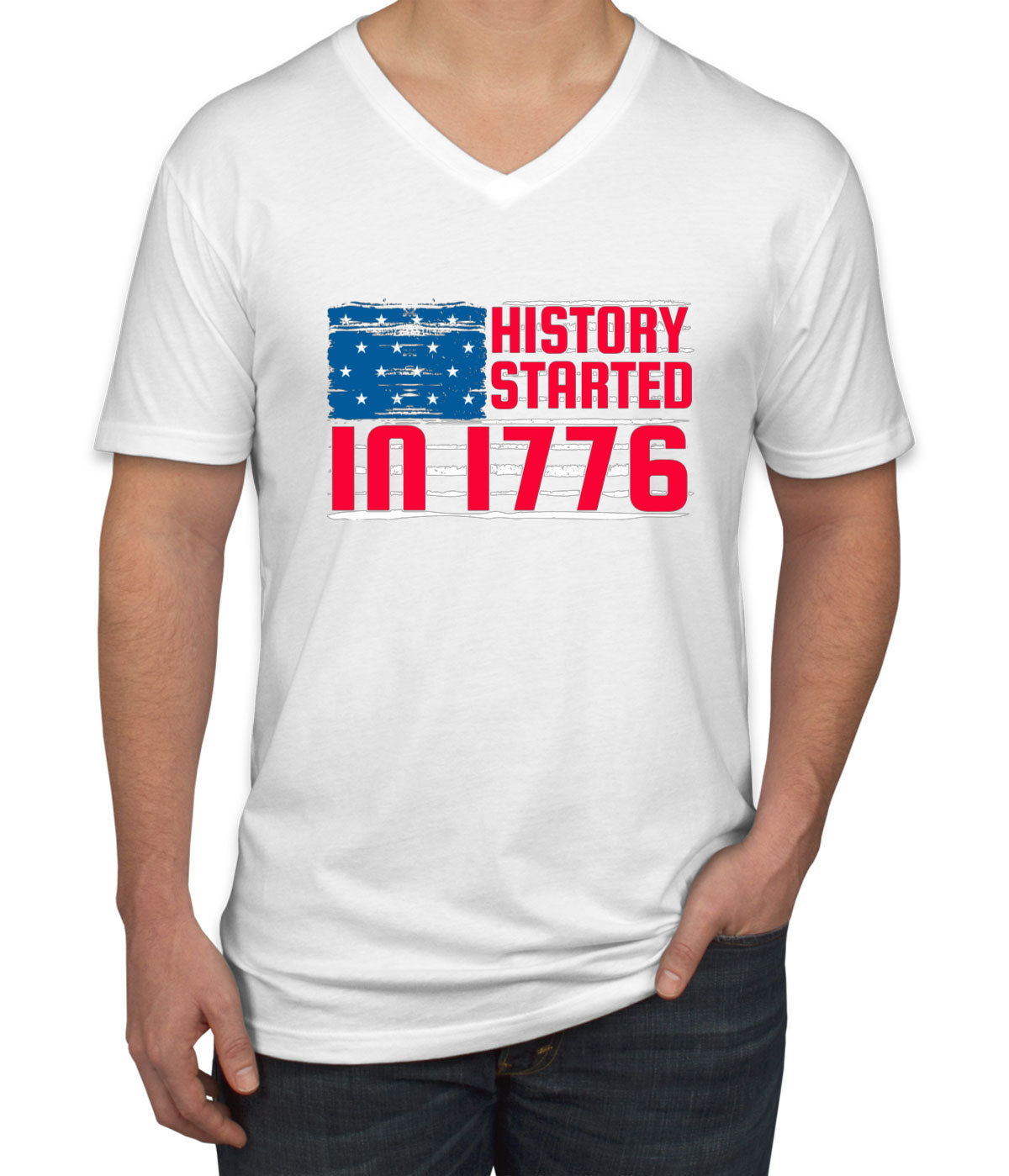 History Started In 1776 Men's V Neck T-shirt