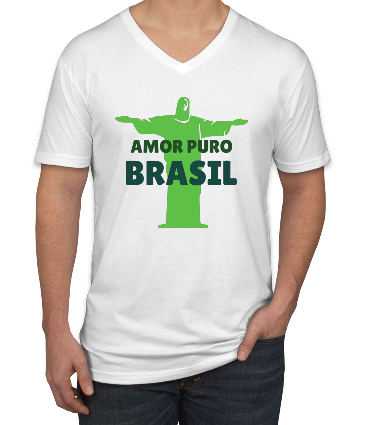 Amor Puro Brasil Men's V Neck T-shirt