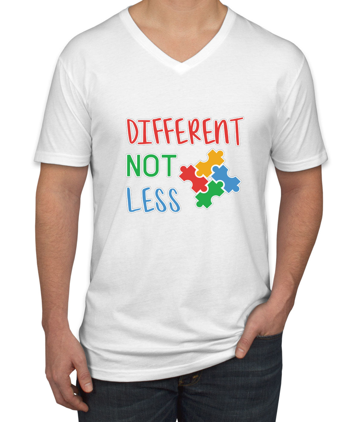 Autism Awareness Different Not Less Men's V Neck T-shirt