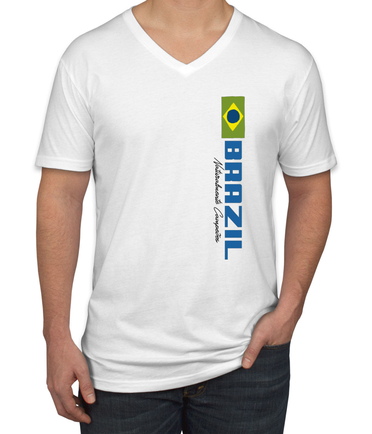 Brazil World Cup Men's V Neck T-shirt