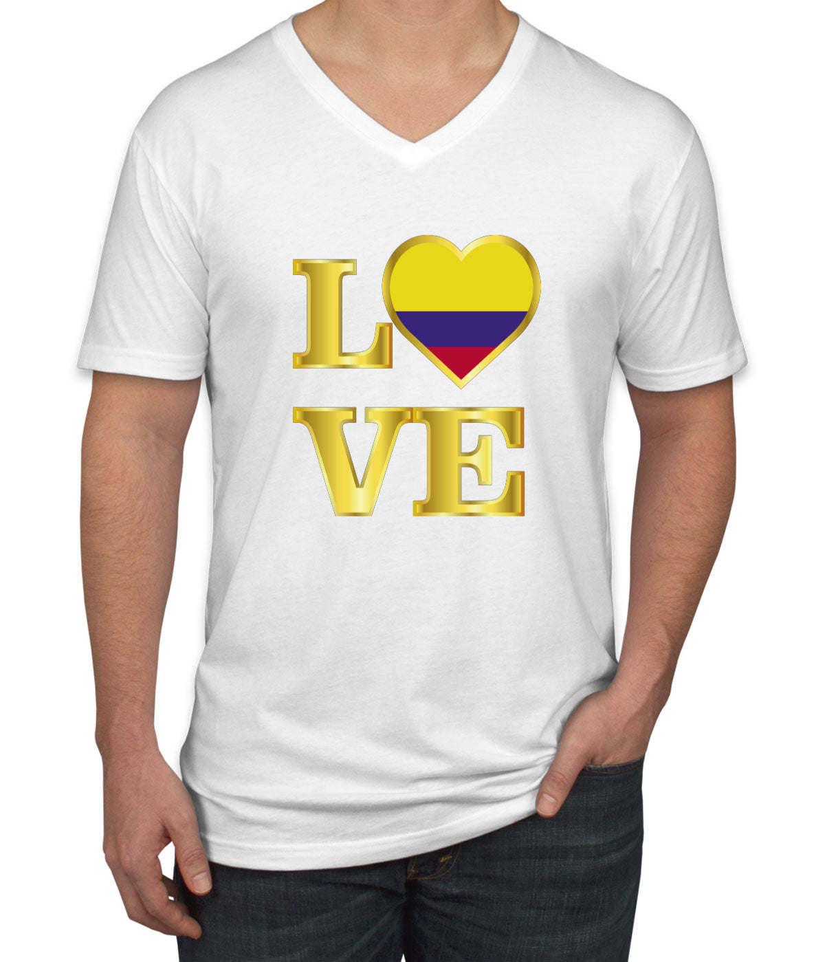 Colombia Love Men's V Neck T-shirt