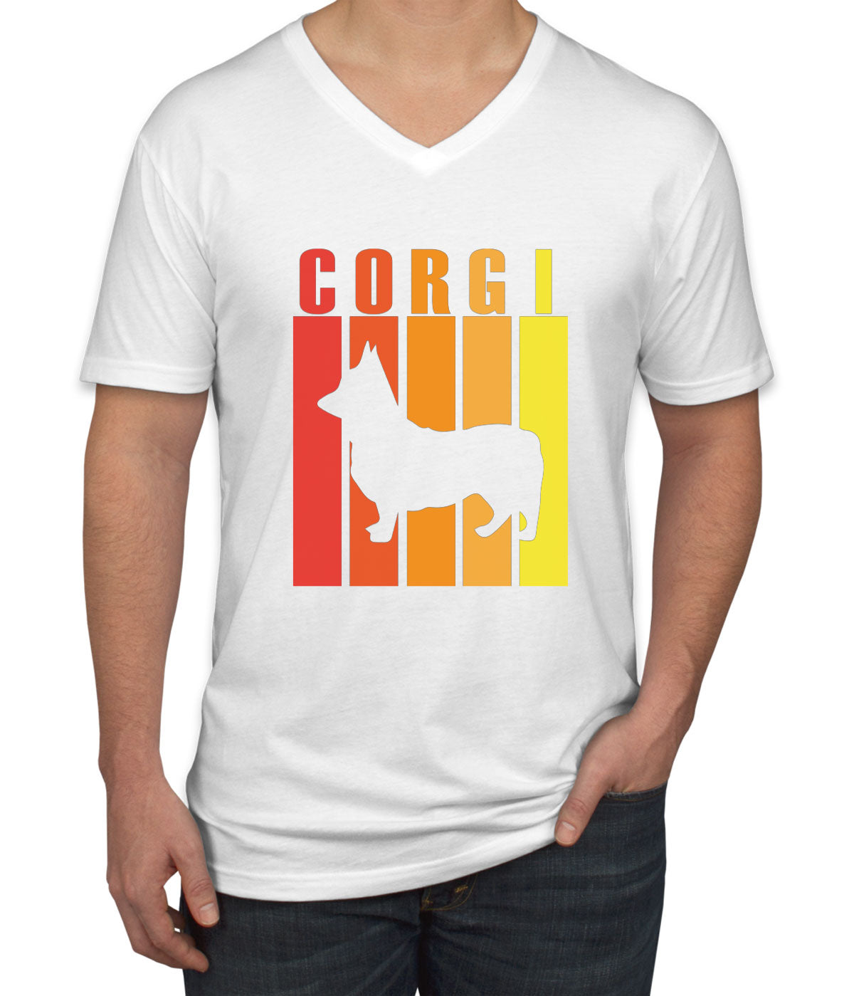 Pembroke Welsh Corgi Dog Men's V Neck T-shirt