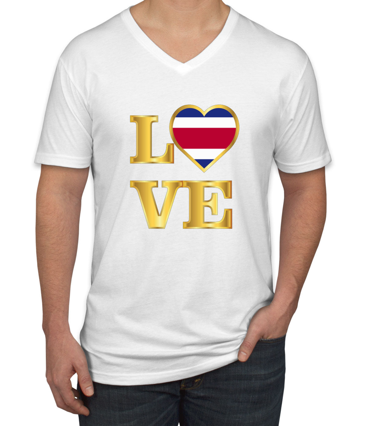 Costa Rica Love Men's V Neck T-shirt