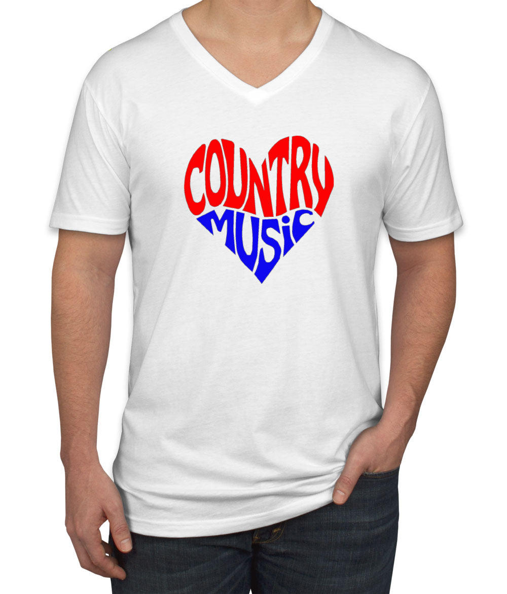 Country Music Heart Men's V Neck T-shirt