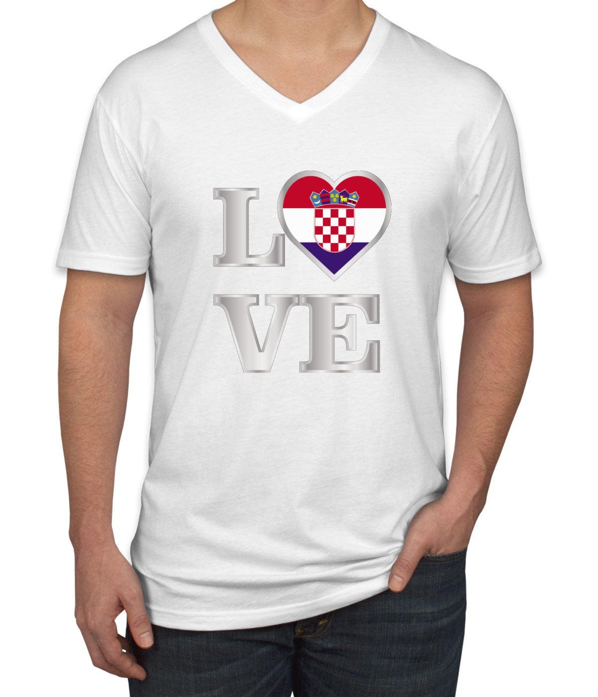 Croatia Love Men's V Neck T-shirt