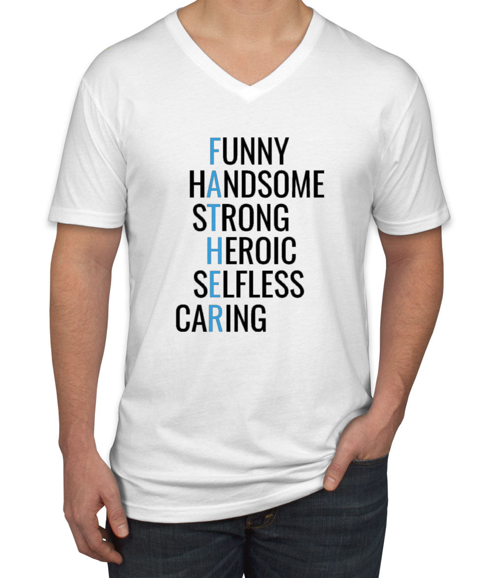 Father Acrostic Poem Men's V Neck T-shirt