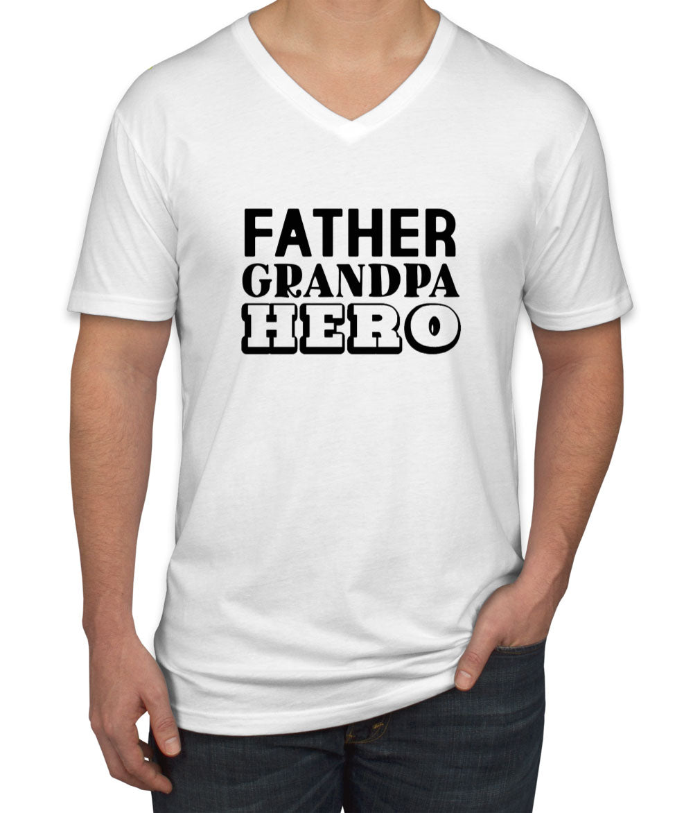 Father Grandpa Hero Men's V Neck T-shirt