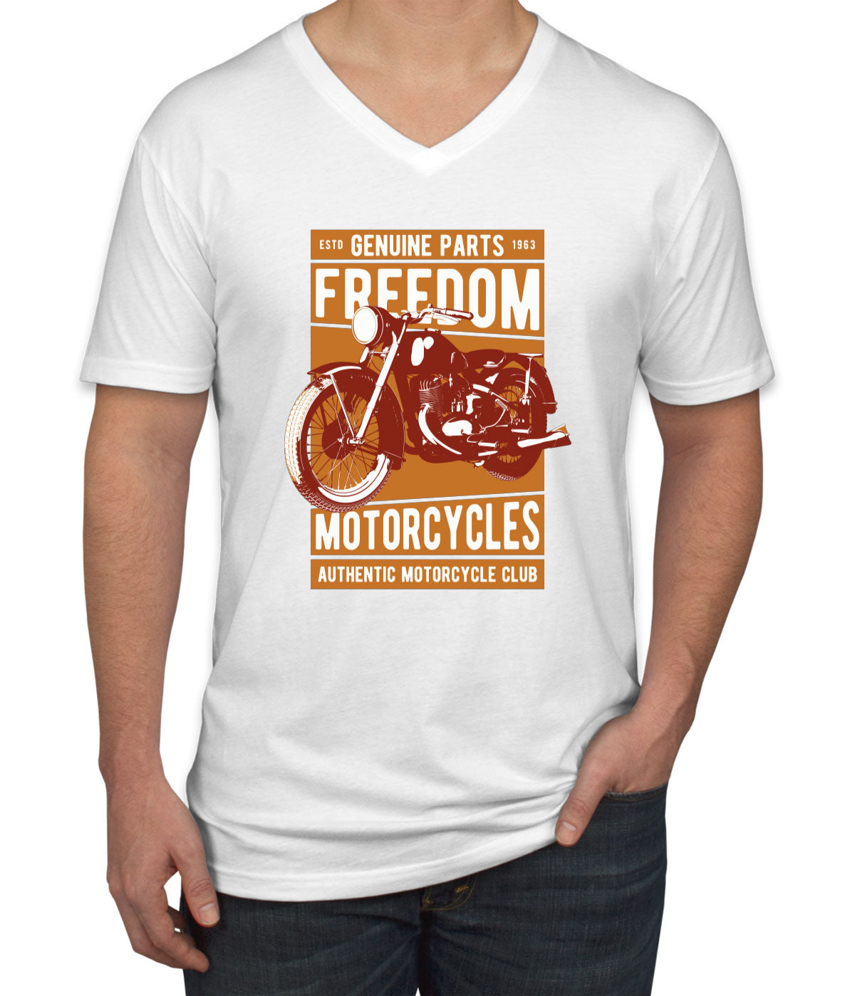 Freedom Motorcycles Men's V Neck T-shirt