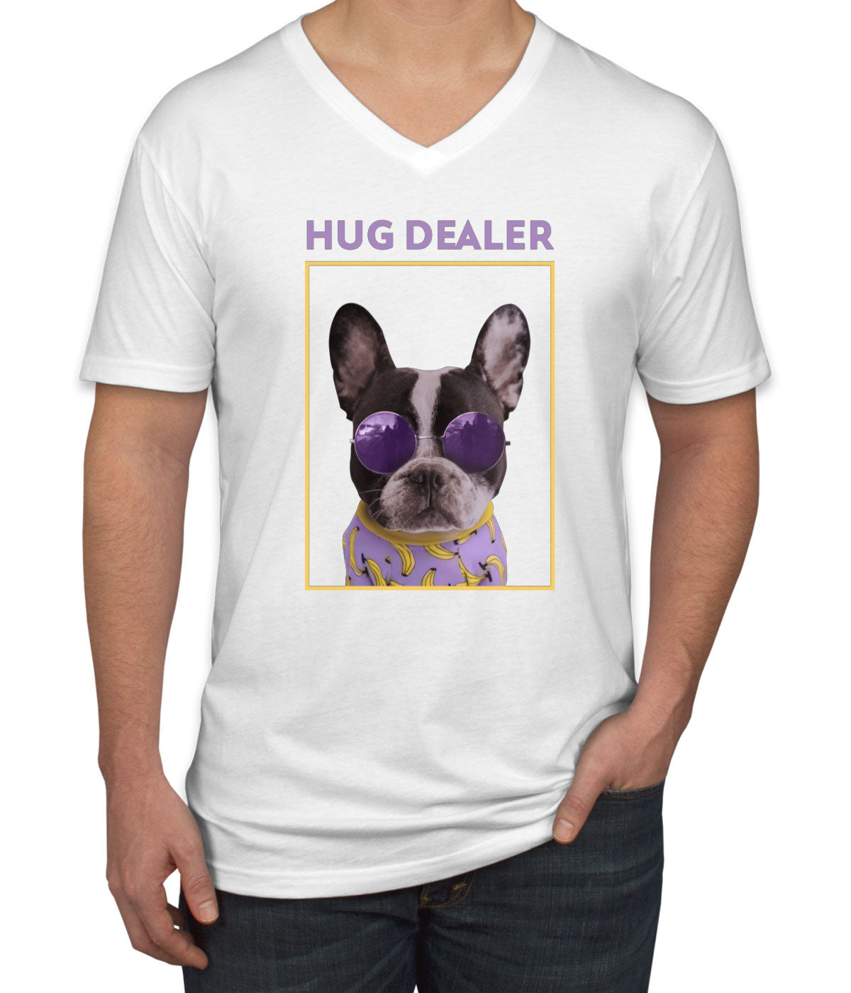 Hug Dealer Men's V Neck T-shirt