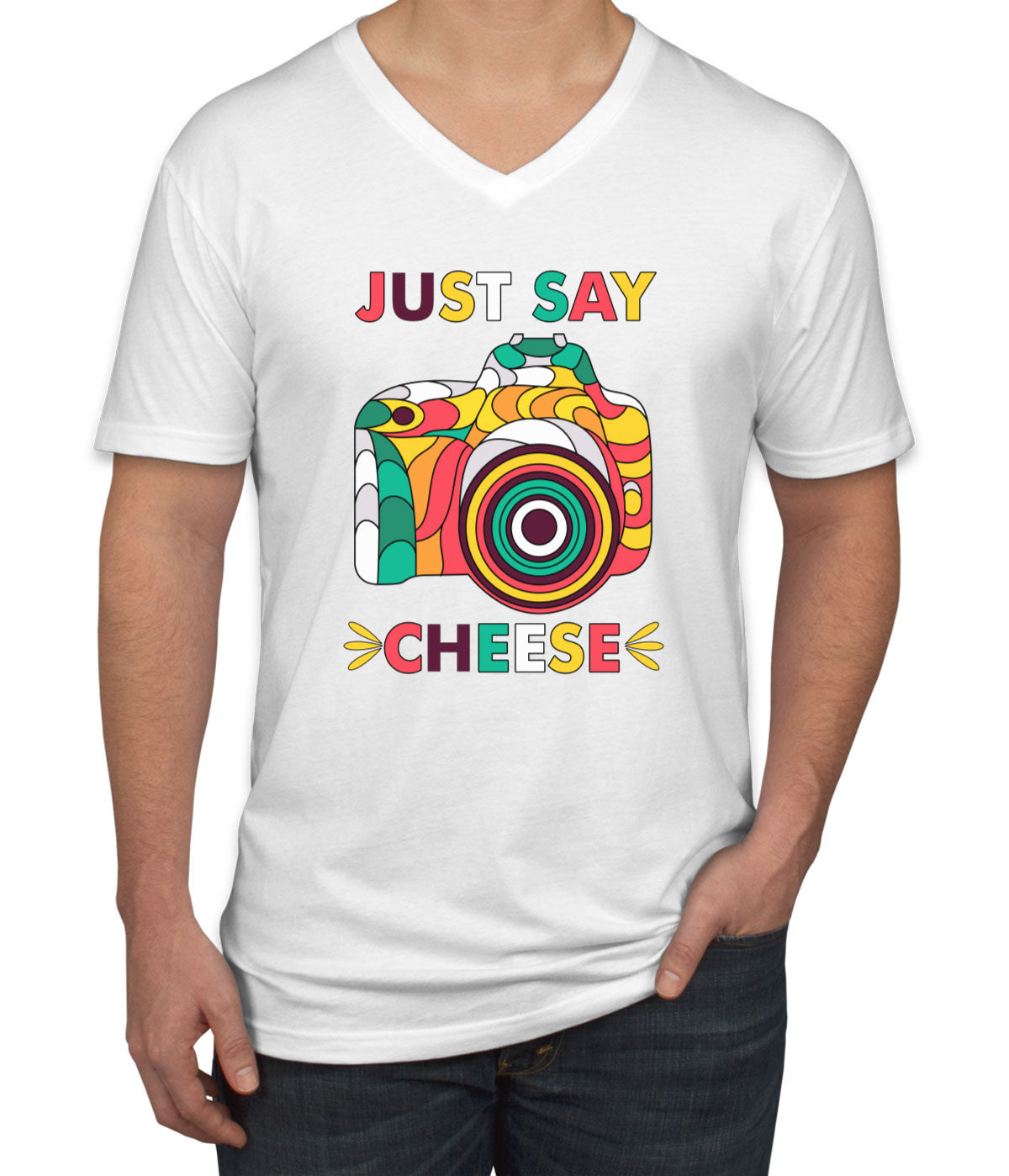 Just Say Cheese Photographer Men's V Neck T-shirt