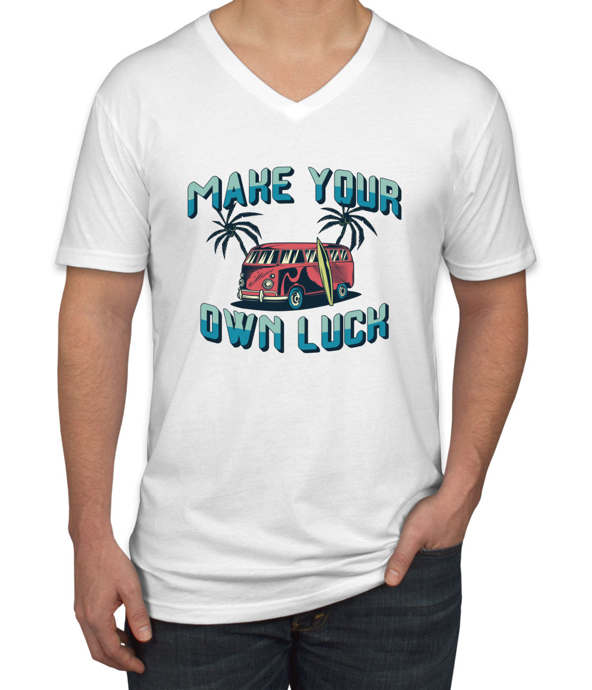 Make Your Own Luck Men's V Neck T-shirt