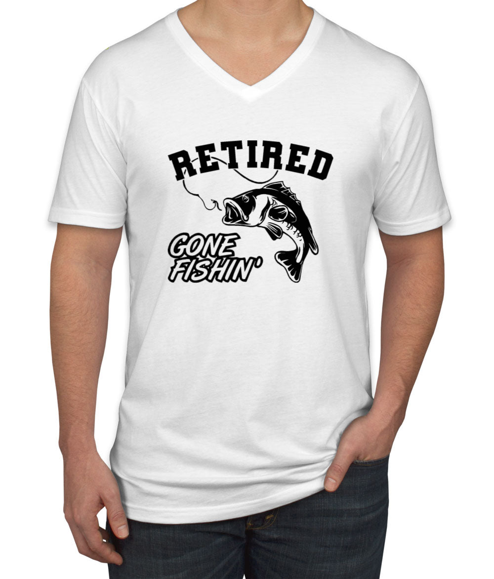 Retired, Gone Fishing Men's V Neck T-shirt