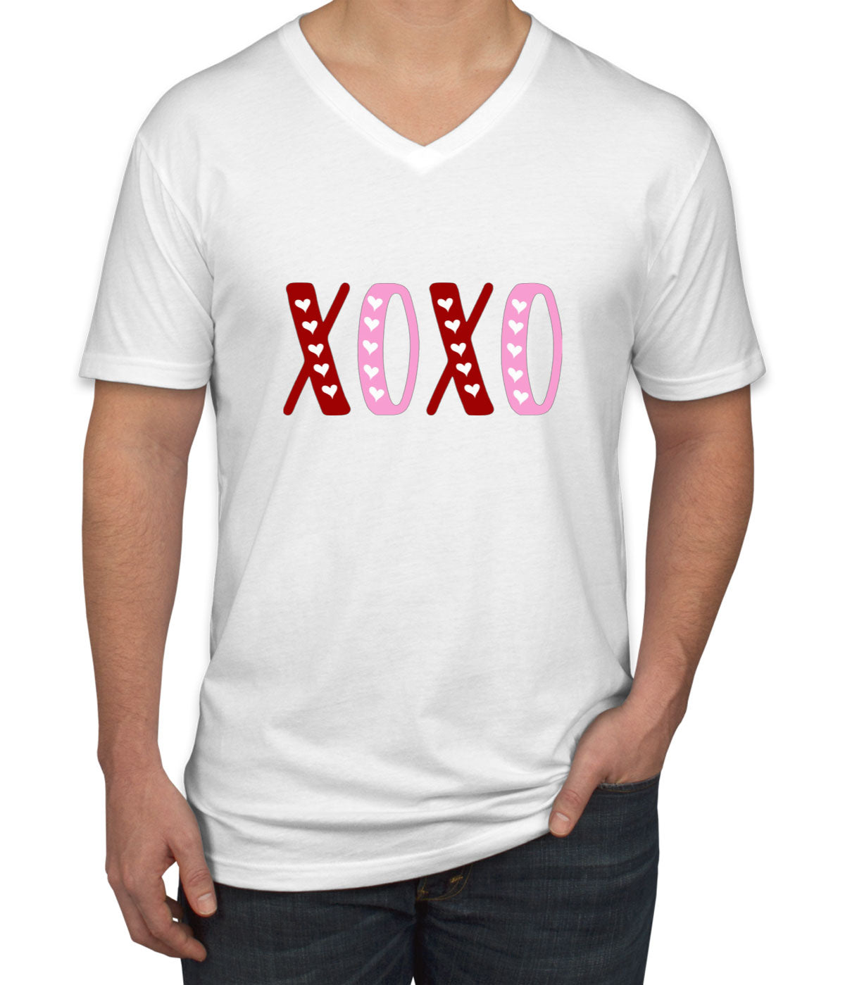 XOXO Love Valentine's Day Men's V Neck T-shirt