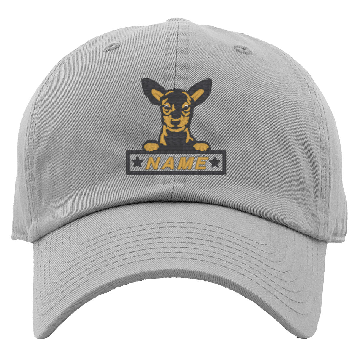 Miniature Pinscher Custom Name Premium Baseball Cap
