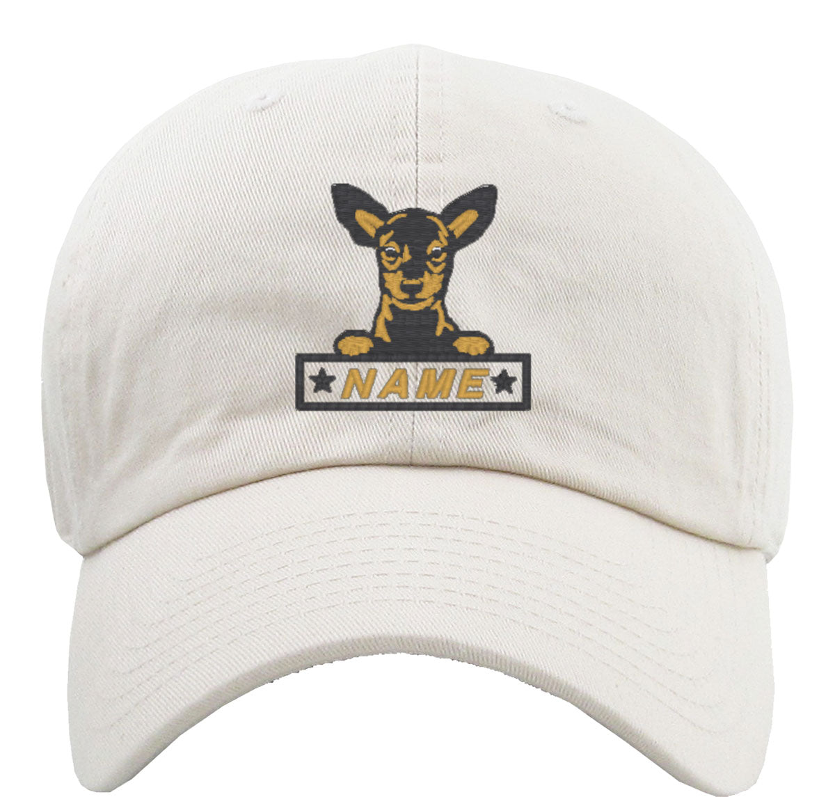 Miniature Pinscher Custom Name Premium Baseball Cap