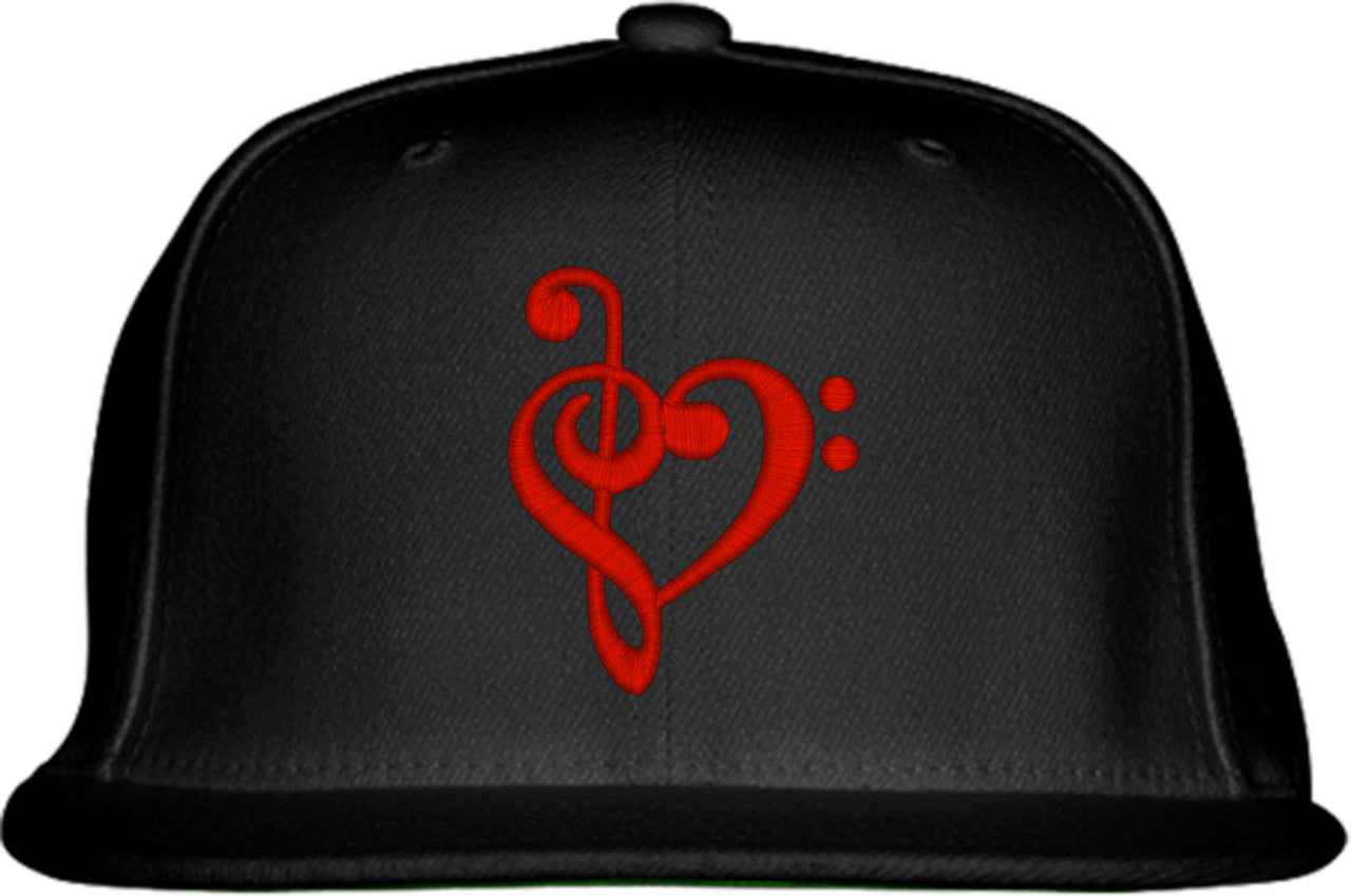 Music Notes Heart Snapback Hat