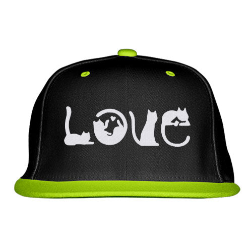 Cat Love Snapback Hat