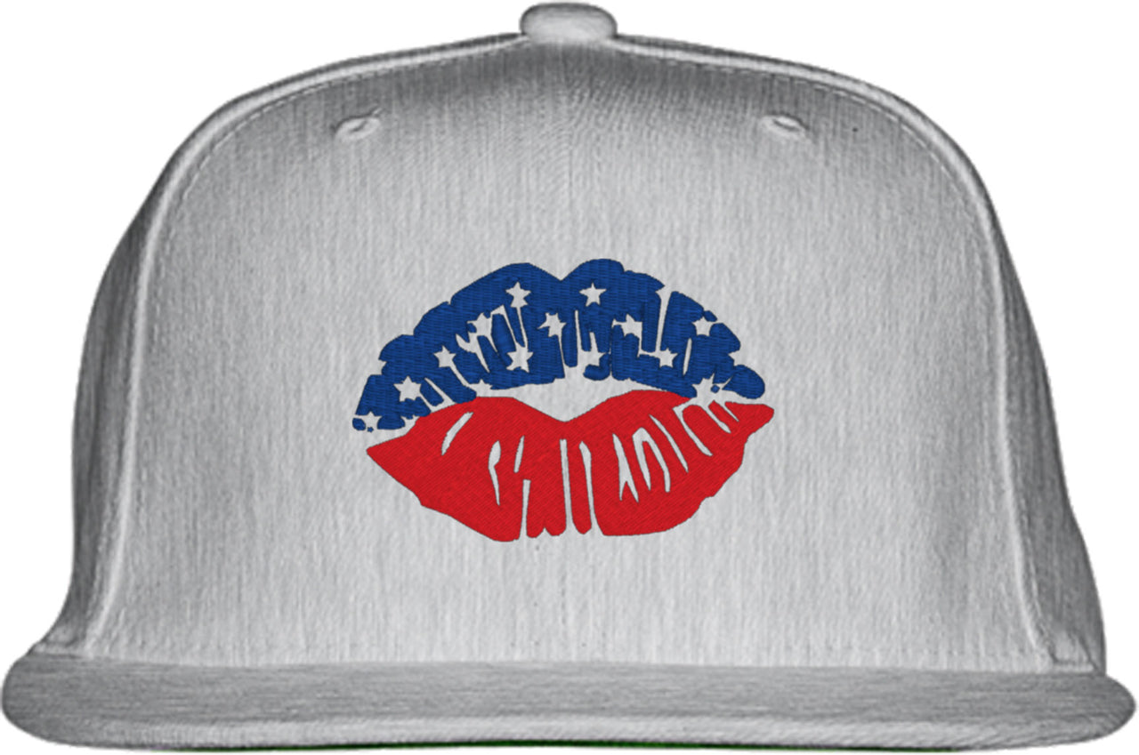 USA American Lips Snapback Hat