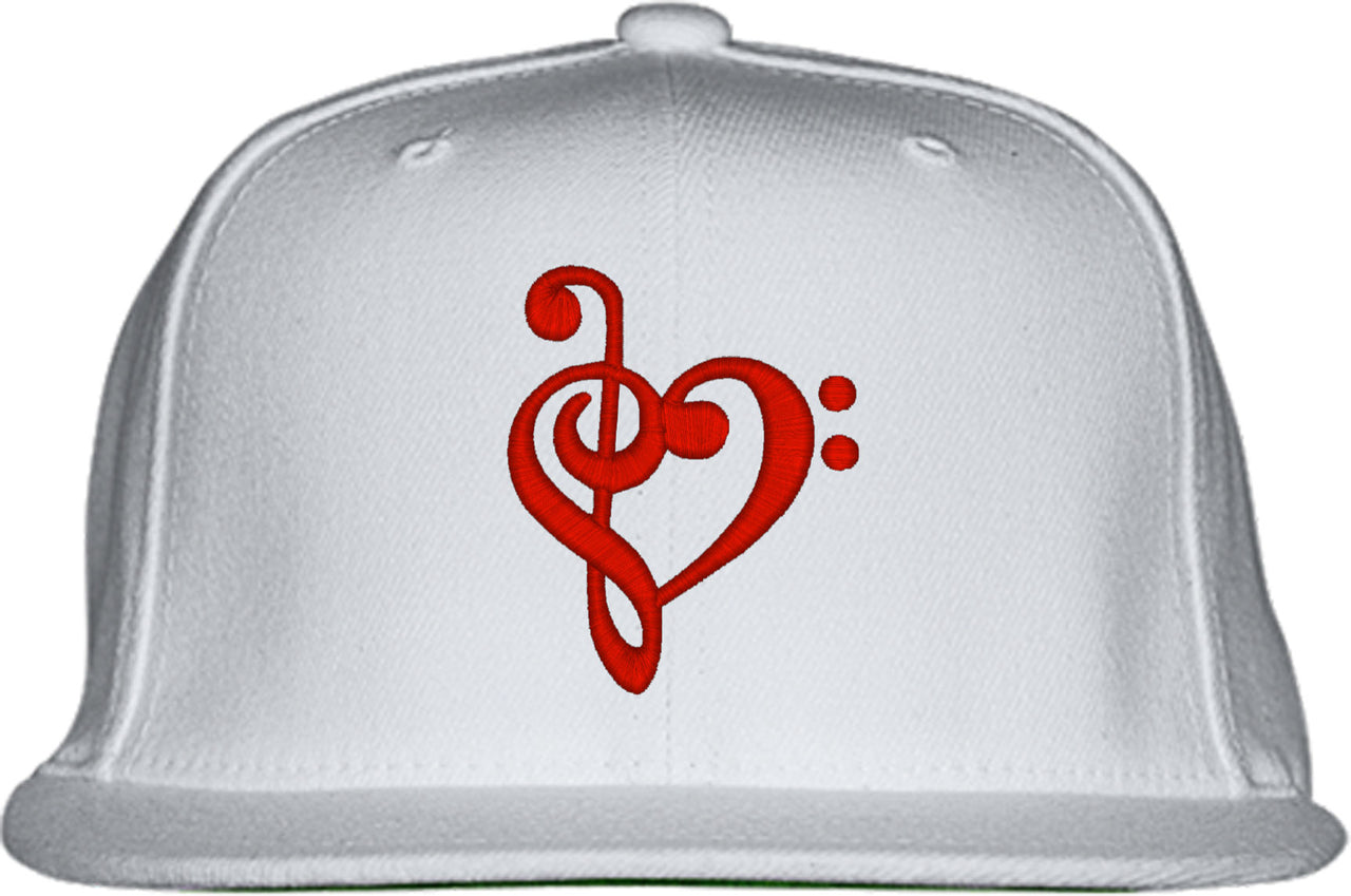 Music Notes Heart Snapback Hat