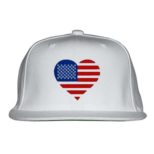 American Flag Heart Snapback Hat