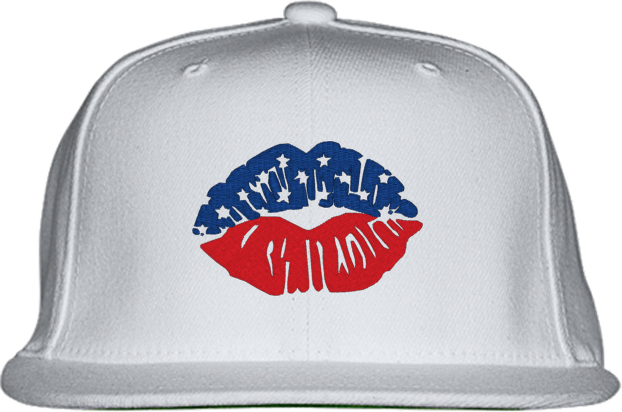 USA American Lips Snapback Hat