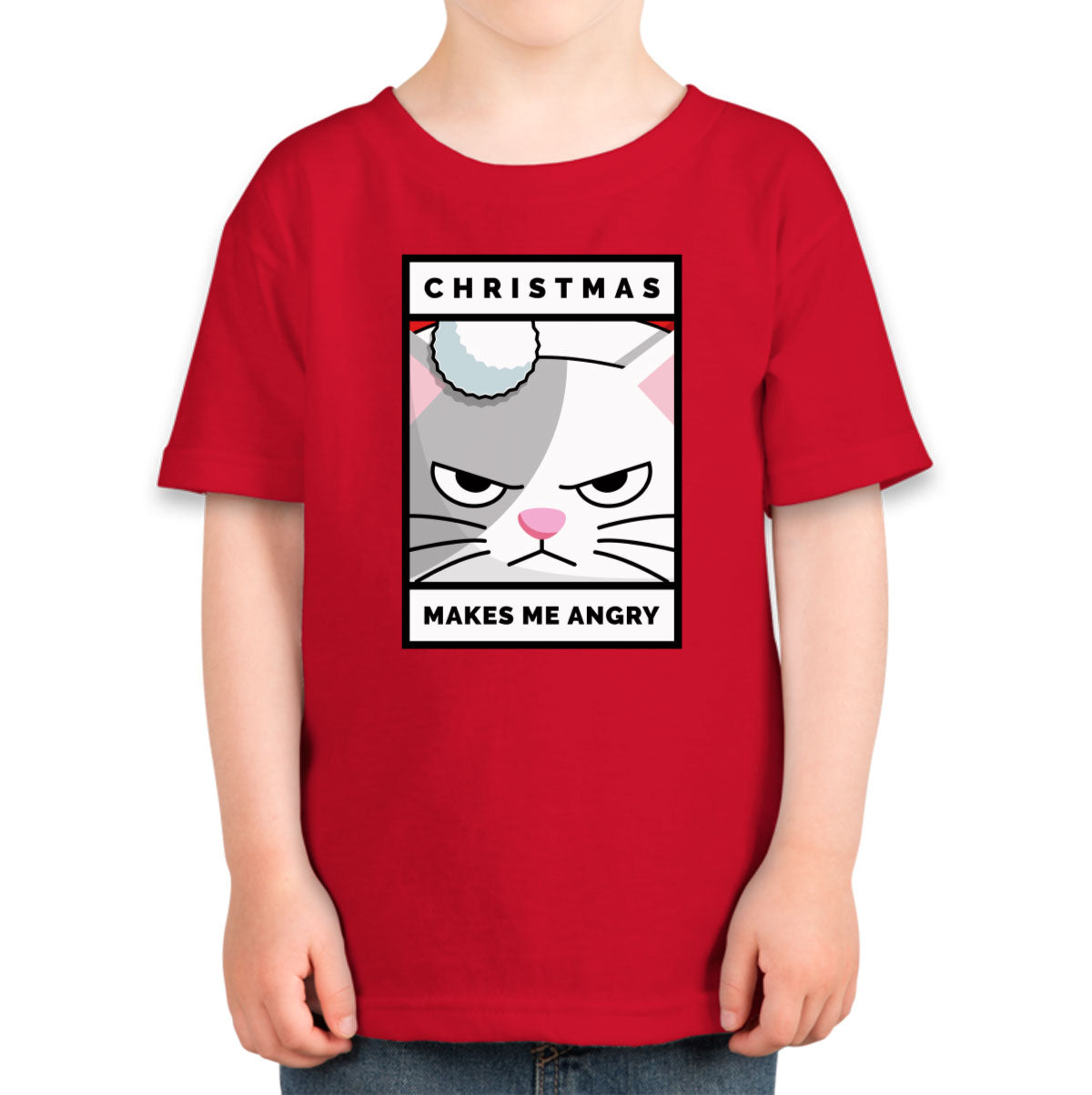 Christmas Makes Me Angry Cat Christmas Toddler T-shirt