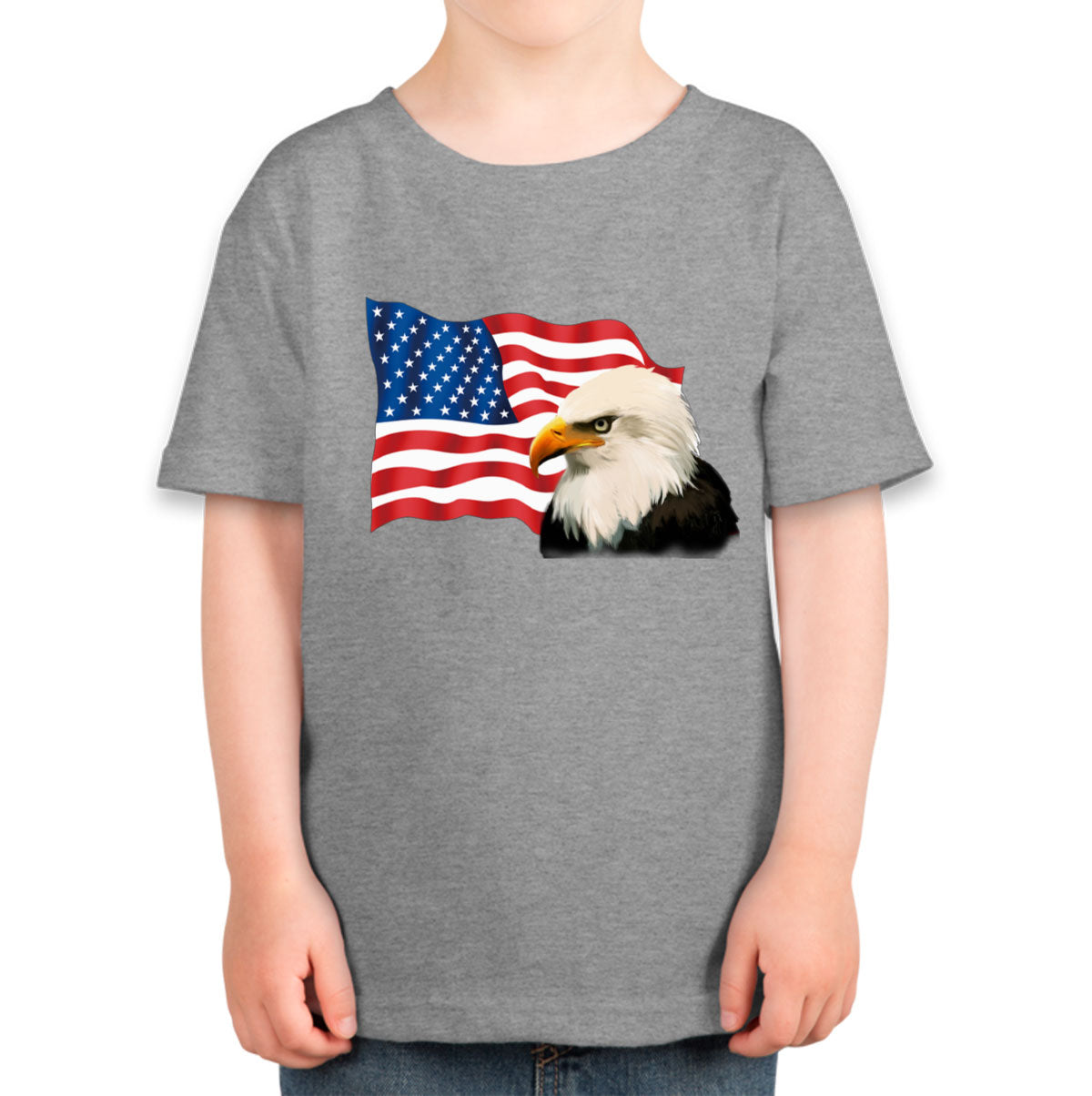 Bald Eagle American Flag Toddler T-shirt