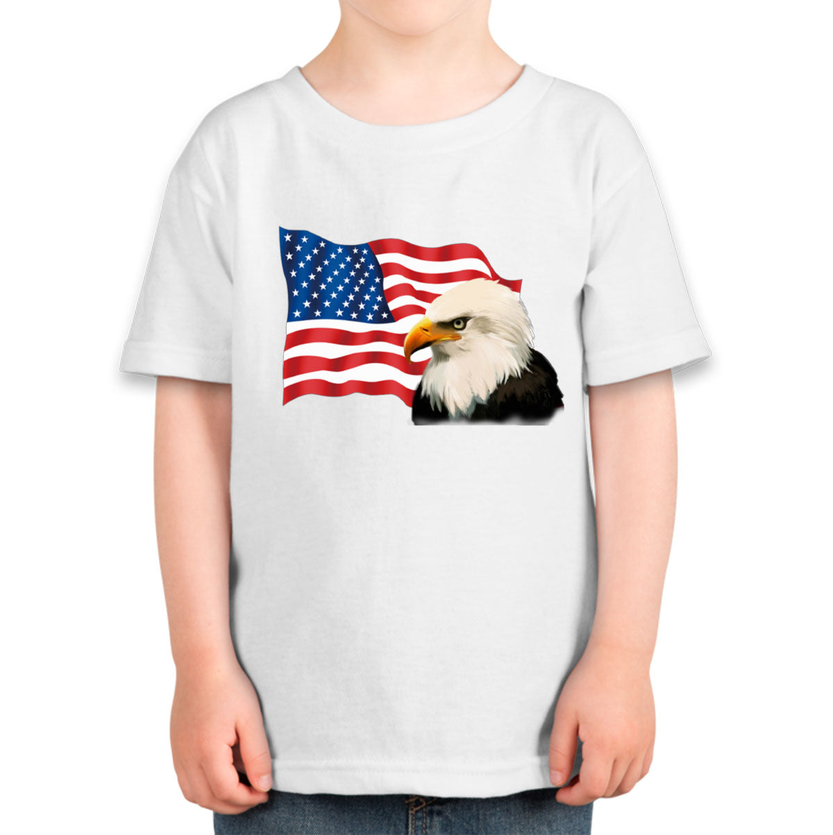 Bald Eagle American Flag Toddler T-shirt