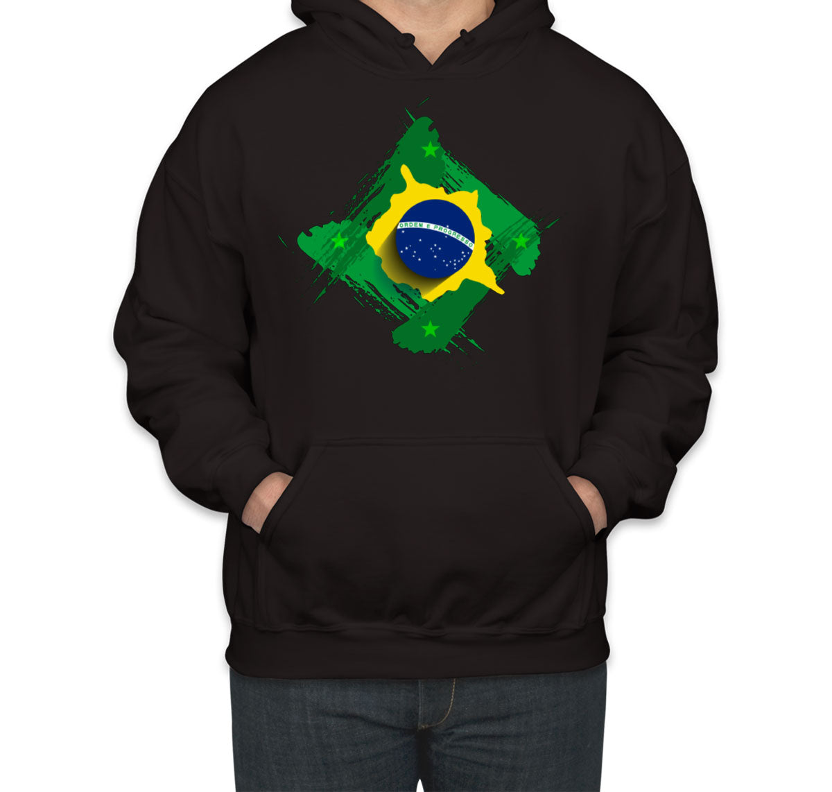 Brazil Flag Diamond Shape Unisex Hoodie