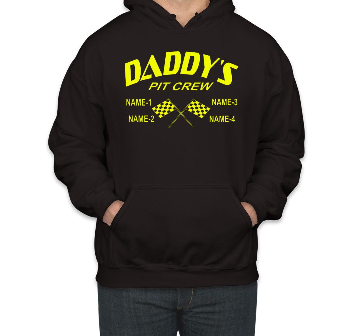 Daddy's Pit Crew Custom 4 Names Unisex Hoodie