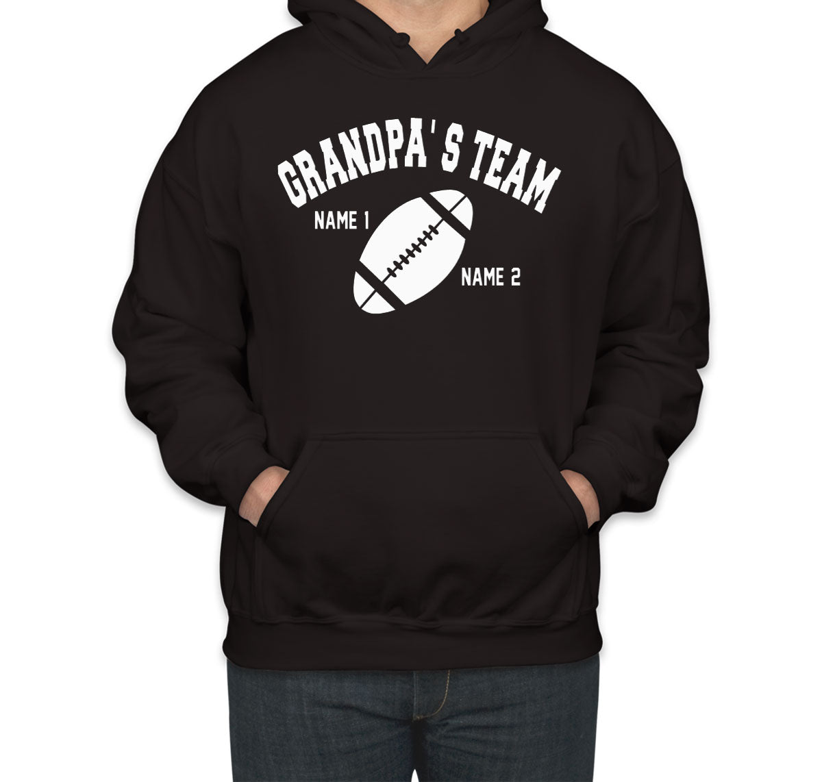 Grandpa's Team Custom 2 Names Unisex Hoodie