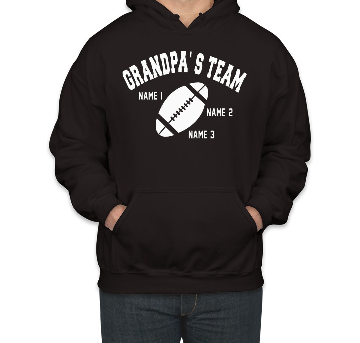 Grandpa's Team Custom 3 Names Unisex Hoodie