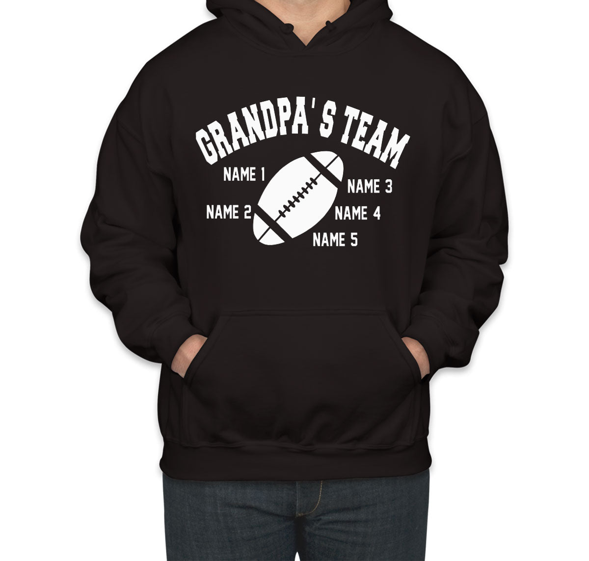 Grandpa's Team Custom 5 Names Unisex Hoodie