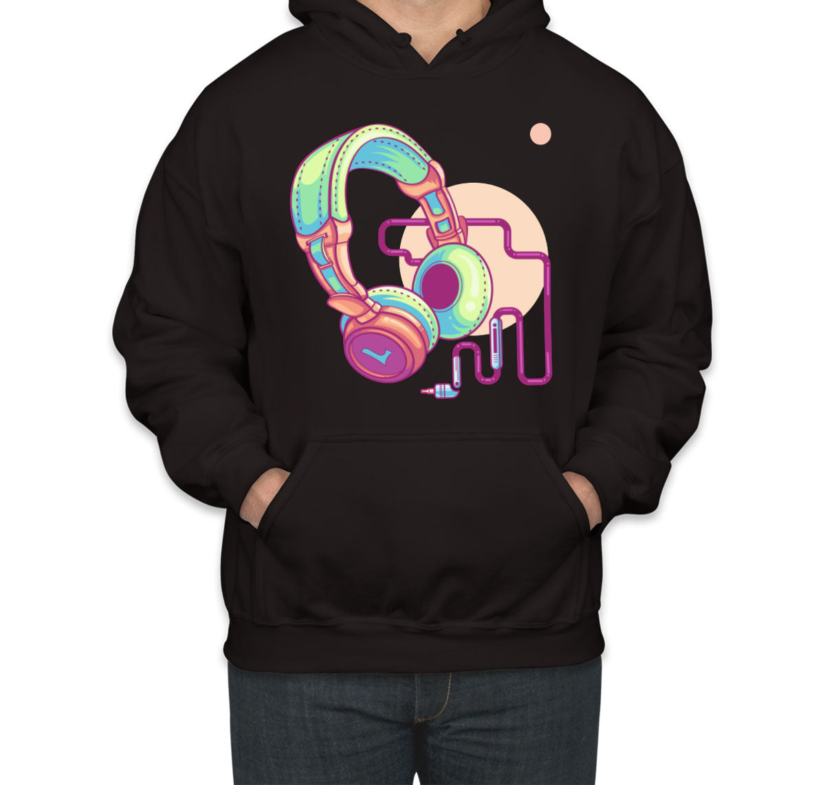 Headphone With Audio Cable Music Unisex Hoodie
