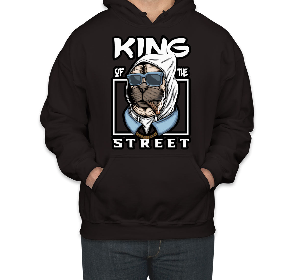 Pug Dog King Of The Street Unisex Hoodie