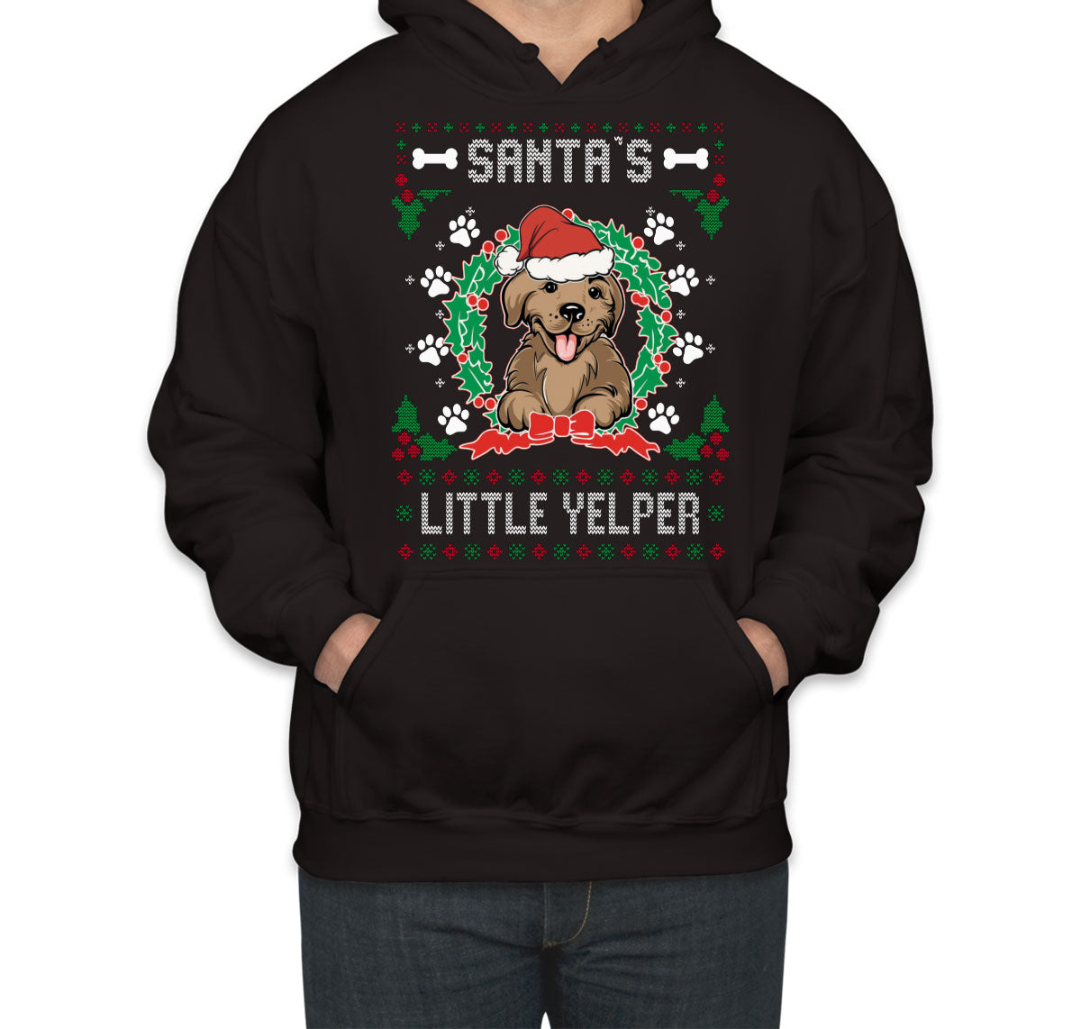 Santa's Little Yelper Ugly Unisex Hoodie