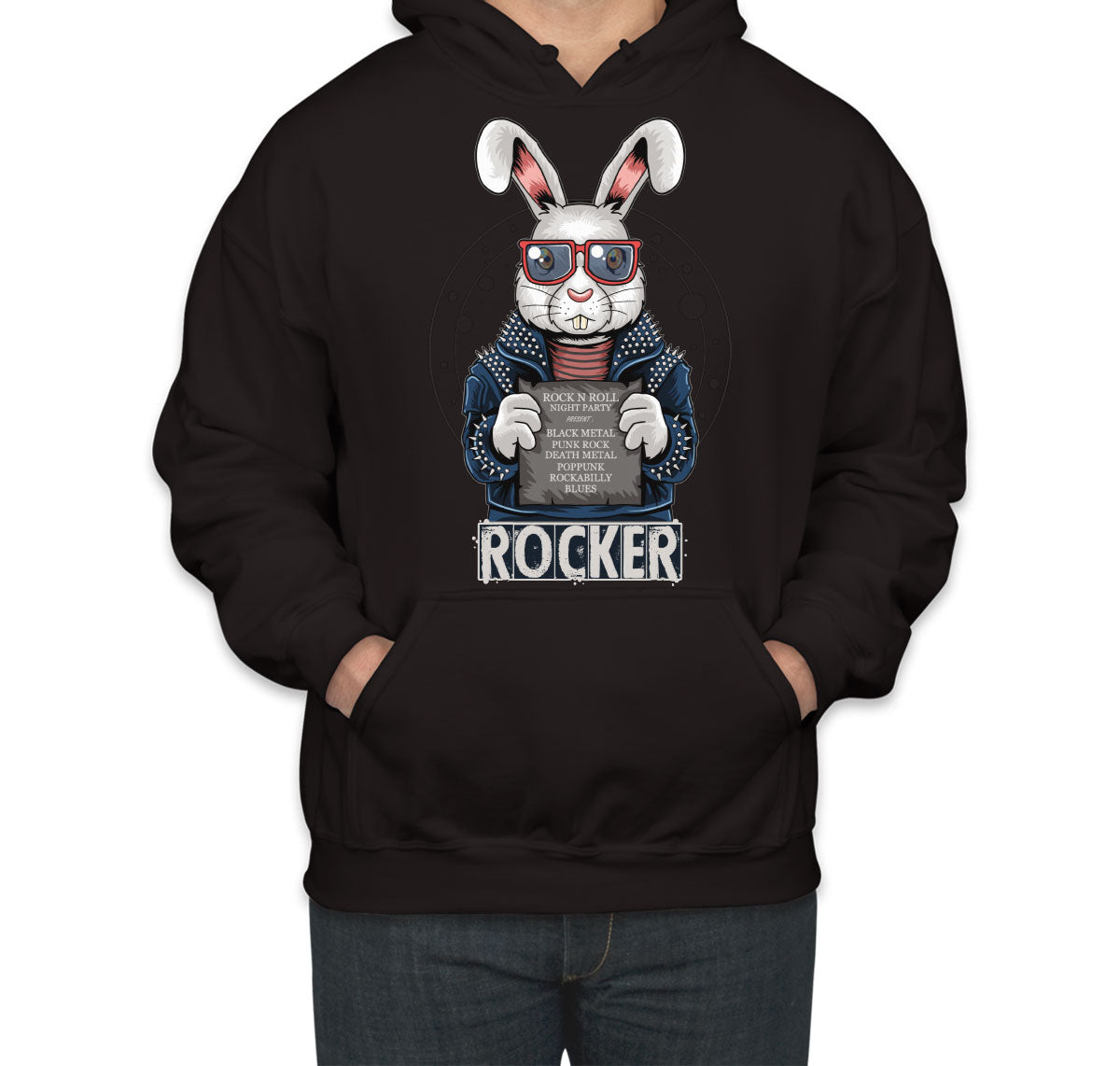 Rocker Rabbit Unisex Hoodie