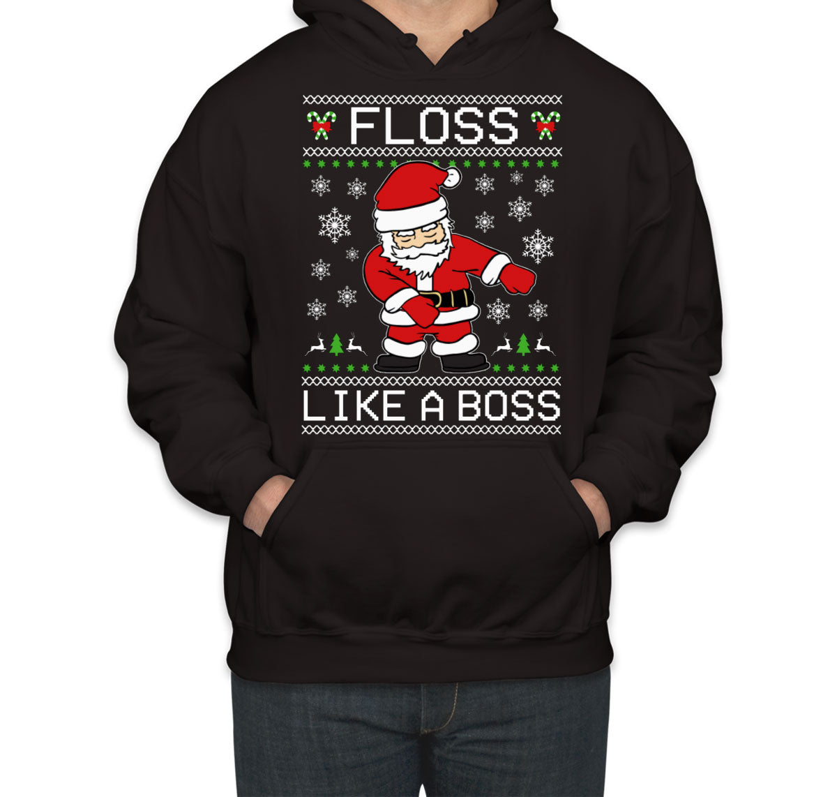 Floss Like A Boss Santa Ugly Unisex Hoodie