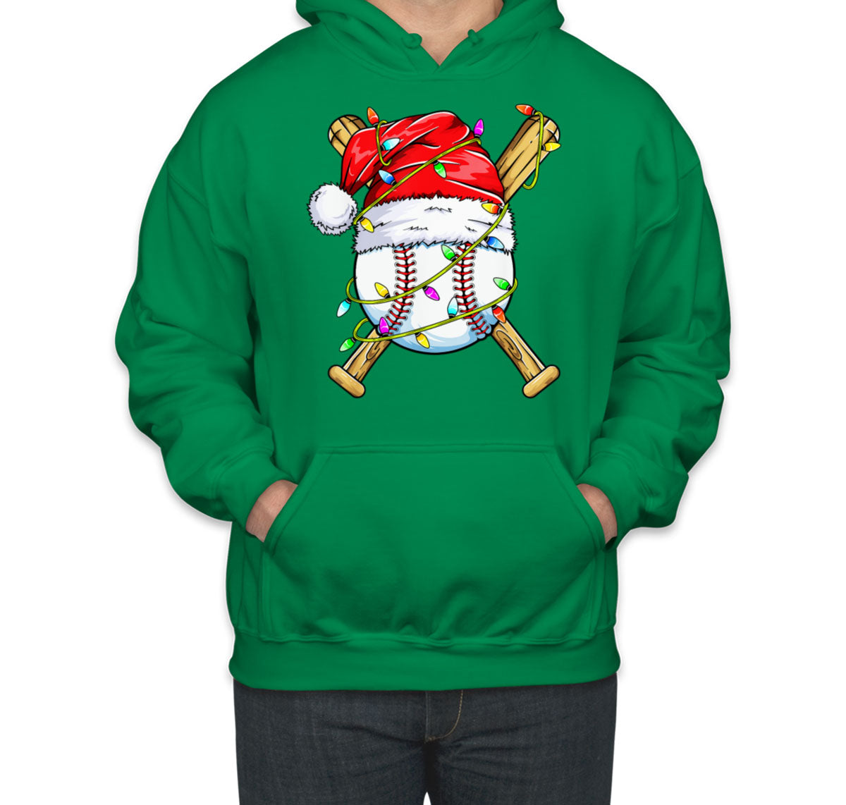 Baseball With Santa Hat Christmas Unisex Hoodie
