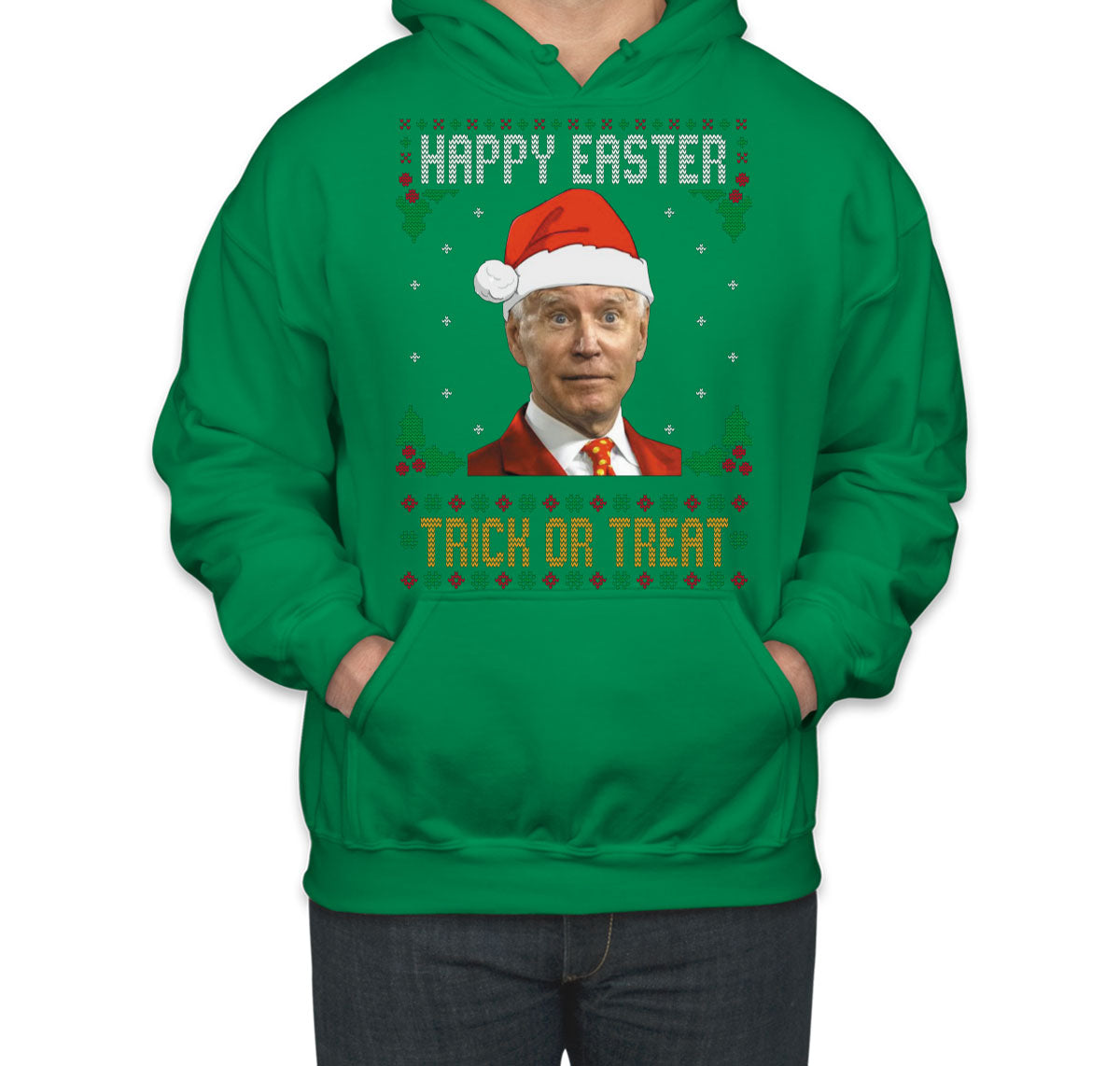 Funny Santa Joe Biden Happy Easter Ugly Unisex Hoodie