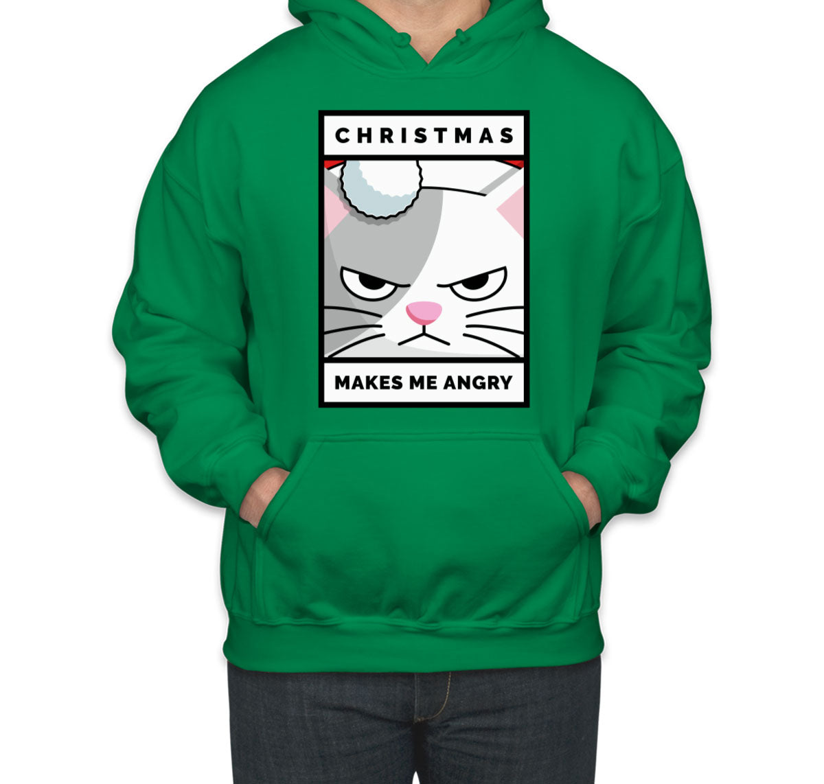 Christmas Makes Me Angry Cat Christmas Unisex Hoodie