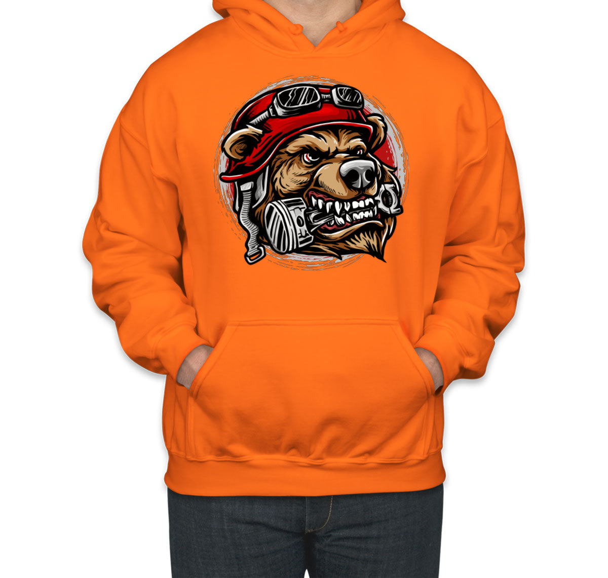 Biker Bear With Helmet Unisex Hoodie