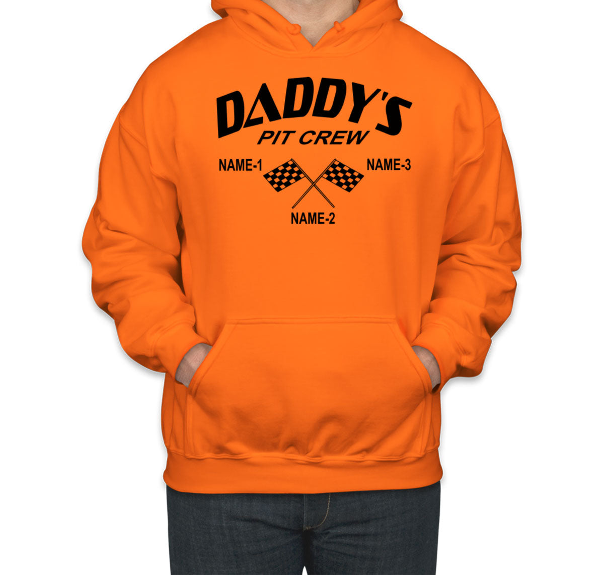 Daddy's Pit Crew Custom 3 Names Unisex Hoodie