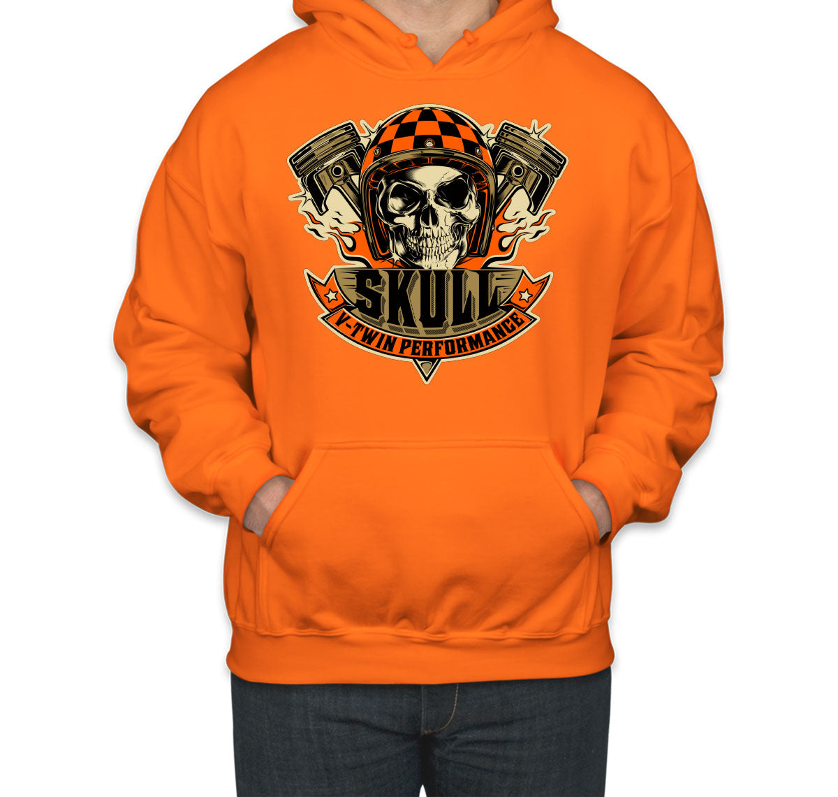 V-Twin Performance Skull Motorcycle Unisex Hoodie