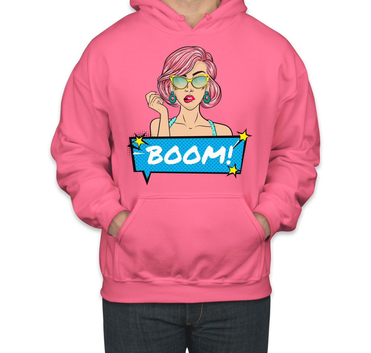 Retro Pop Art Lady Unisex Hoodie